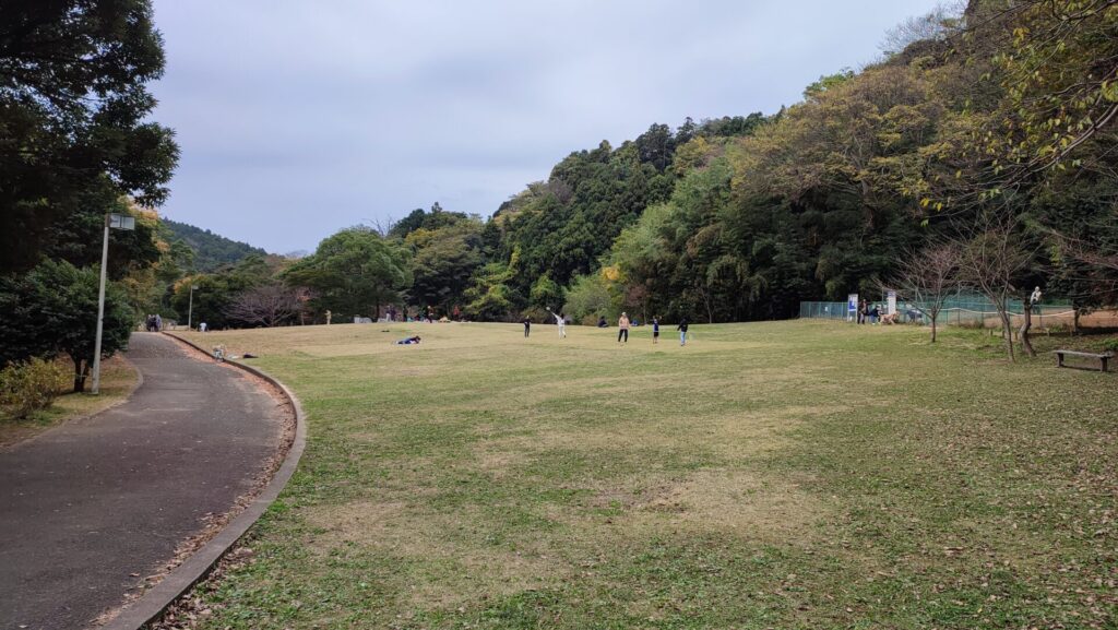 南郷上ノ山公園の芝生広場を撮影した写真