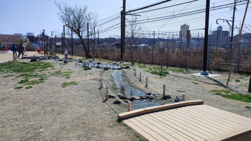 でんしゃ公園ビオトープ橋を撮影した写真